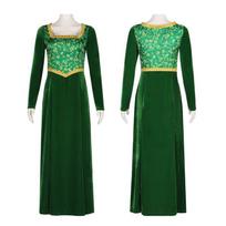 Shrek Cosplay Costume Green Dress Role-Playing Outfit Princess Fiona Cosplay Performance Costume Princess Fiona Dress S blue
