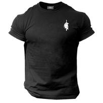 Sword & Helmet T Shirt Pocket Gym Clothing Bodybuilding Training Workout MMA Top S