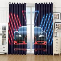 Boys Men Adults Landscape Living Room Space Bedroom Kitchen Semi - LightblockingDrapeDrape for 3D Sports Racing Car Print Window Draperies ideal 140W160H(CM)55x63in&Grommet Top gray