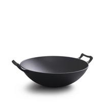 Wutuo Cast Iron Double Handle Round Bottom Wok