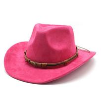 Vakarietiškas zomšinis vakarietiškas kaubojiškas skrybėlė moterims vyrams lauko kelionės vakarėlis diržo sagtelė platus kraštas Panama kepurė Unisex Fedora skrybėlė 56-59cm tamsiai mėlyna