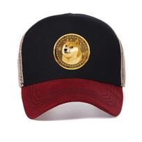 high quality summer Mesh trucker hats Funny Bitcoin Sports Woman Hat men Doge Coin Bitcoin printing baseball cap Adjustable black