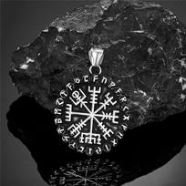 Classic Norse 24 Runes Viking Compass Necklaces Mens Amulet Vegvisir Pendant Stainless Steel Chain Icelandic Male Jewelry Gifts 60CM black