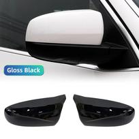 2pcs Facelifted Excellent Modified Rearview Bright Black Carbon Fiber Pattern Mirror Cover Caps for BMW X5 E70 X6 E71 2008-2013