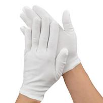 12 porų baltos medvilnės darbo pirštinės, skirtos sausoms rankoms. 1 Pairs balta