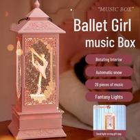 Ballet Girl Music Box with Snow and Night Light