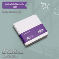 Acrylic Flip-Flop Sketchbook: Portable Square Cotton Pulp Watercolor & Doodling Notebook white