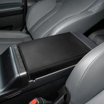 Tinka 26 Toyota RAV4 modeliams: Odinė porankių dėžutės apdangalas automobilio interjero apsaugai. Suede black with red stitching gray