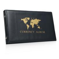 40 Pockets Banknote Currency Collecting Album 20 Sheets Clear Dollar Bill Holders World Money Pu Leather Hard Cover Storage juoda