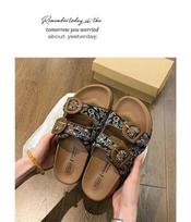 Fashion Comfortable Soft Wood Women's Slippers Casual Outdoor Fashionable Trendy Floral Pattern Adult Size Quality Chinese Production 35 juoda