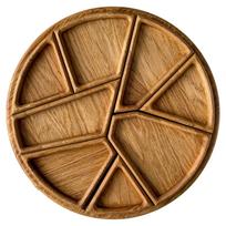 Generic Wood Serving Tray Chip Tray,with Removable Dividers Round For Platter Snacks Party One Size