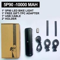 5Led MTB Bicycle Lights 10000MAH Rechargeable Bike Light Flashlight Outdoor Cycling Bike Accessories for Electric Scooter beige