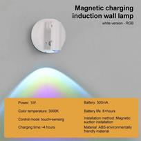 Magnetic Base USB Rechargeable LED Cordless Wall Light Touch Switch Dimmable Bedside Lamp For Reading Atmosphere Light No Remote šilta balta spalva