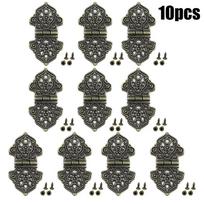 10Pcs 53x28mm Antique Decorative Hinges Wood Box Furniture Door Hardware Hot antikvarinės bronzos spalvos