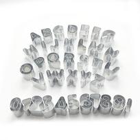 37 PCS Number Letter Shape Fondant Cake Mold Non-Stick Kitchen Home Baking Gift 1 sidabras