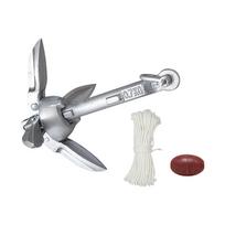 0.7/1.5KG Grapnel Anchor Folding Kayak Anchor with 65ft Marine Rope and Buoy for Kayak Fishing Canoes Jet Ski SUP Board gray