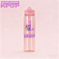 800ML Latest KPop Demon Hunters Kids' Water Bottle Adorable Cartoon Portable Plastic Sports Cup designed for Girls Children Birth Date Present beige
