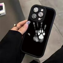 Phone Case For iPhone 11 12 13 14 15 16 17 Pro Max XS X XR 7 8 Plus 16E 17 Air  a Large Hand And Dog Paw Prints Black Back Cover iPhone SE (2020)
