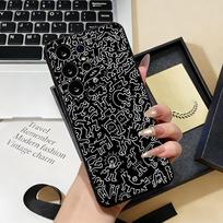 Artist K-H-haring Phone Case For Samsung S26 S25 S24 FE S23 S22 S21 Plus S20 Ultra Note20Ultra Black Soft Shell Galaxy S25 FE black