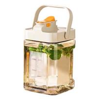 Cold Brew Pitcher with Spigot 2.5/3.5L Large Capacity Plastic Water Dispenser for Juice & Iced Tea Leak-Proof Beverage Jug for Home Party Outdoor 2.5L šilta balta spalva