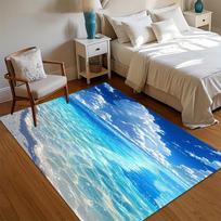 Turquoise Ocean Area Rugs Non-Slip Washable Carpet for Living Room Bedroom & Coastal Patio Durable Floor Mat & Rug Home Alfombra 40x60CM