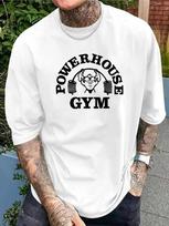 Summer Gym 100% Cotton Men's T-shirt Letter Weightlifting Printed Round Neck High Quality Street Outdoor Short Sleeve Tops S įvairiaspalvis