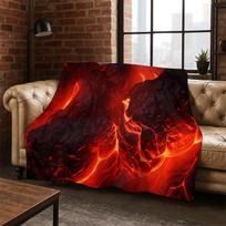 3D Illusion Volcano Flame Lava Magma Flannel Blanket Soft Warm Throw Blanket for Bedroom Living Room Bed Travel Camping Picnic 75x90cm