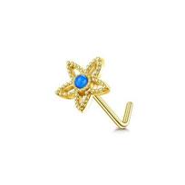 Bobisty 20G Nose Studs Surgical Steel L Shaped Nose Rings Studs for Women Opal CZ Heart Butterfly Nose Elegant Piercing Jewelry (22G)0.6mmx7mm