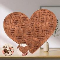 20 Reasons Love Puzzle Gift Personalized Engraved Wood Keepsake Home Decor Romantic Anniversary Present for Husband Wife A