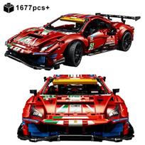 Techniniai Žinomi 488 Miesto Lenktyninio Automobilio Statybiniai Blokeliai MOC 42125 Plytos Super Sportinių Automobilių Modelis Berniukų Surinkimo Žaislai Vaikų Dovanos black