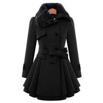 Women's Winter Slim Long Woolen Sherpa Coat Double Breasted Padded Korean Cashmere Coat England Style Trench XXXXXL juoda