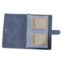 Grain Organizer Binder Clear Sleeves PU Leather Paper Versatile Garden Holder Book Saver for gray