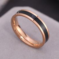 Titanium Steel Couple Rings for Women Drip Resin Stainless Steel Finger Ring Trendy Matching Jewelry Gift US size 4