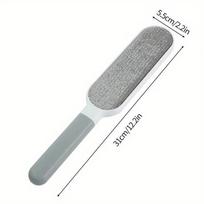 Double-Sided Pet Hair Remover, Manual Electrostatic Sticky Lint Brush, for Cat, Clothing, Sofa, Furniture,  Carpet Cleaning pilka spalva