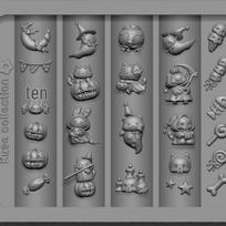 Helovino paršelio silikoninė forma 3D nagų dailei ir „pasidaryk pats“ dekoracijoms Pumpkin Pig Nail Mold C658