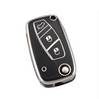 Minkštas TPU nuotolinio valdymo pulto dėklas Fiat 500/Panda/Stilo/Punto/Doblo/Grande/Bravo 500/Ducato/Minibus Silver Black