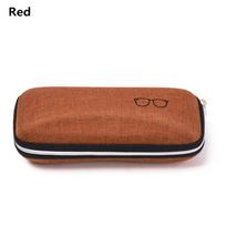 Portable Travel Office Zipper Glasses Box Eyeglasses Case Eyeglasses Accessories Glasses Holder raudona