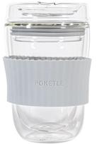 POKETLE Stiklinė su dviguba sienele Indaplovėje plaunama BPA neturintis Vidro 220 Mėlynai pilkas dangtelis, 220ml, Sienelė, Atsparus, Saugus, Be, mėlyna