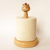 Wood Roll Paper Storage Rack Creative Toilet Paper Dispenser Elegant Kitchen Tissue Holder Bathroom Tissue Holders with Base