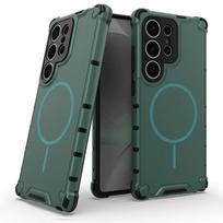 Magnetic Full Body Armor Case For Samsung S26 S25 S24 Plus S23 Ultra A56 A36 A55 A35 A25 A15 A54 A34 A14 Heavy Protection Cover Samsung A56 tamsiai žalia spalva