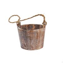 Wooden Planter Bucket Wood Rustic Open Top Plant Pot