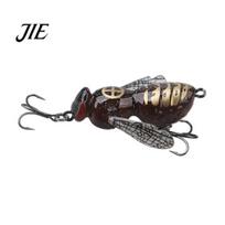 Bionic Wasp Lure 5G/4.8CM Topwater Lure, Floating Hard Hornet with Acoustic Saltwater Fishing Noise Steel Ball, Artificial Insect Bait for Freshwater 5 g black