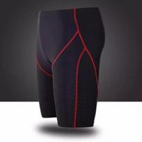 Men Shark Skin Water Repellent Professional Competitive Swimming Trunks Brand Soild Jammer Swimsuit Pant Racing Briefs L-5XL L raudona