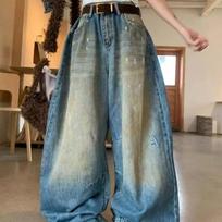 VIONA Women's Jean Boyfriend Baggy Denim Pants Hip-pop Tide Y2K Japanese Harajuku Grunge Mom Jeans American Retro Punk Wide Fit Long S