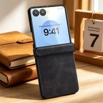 Dėklas Samsung Galaxy Z Flip 8 Flip8 5G coque Prabangus senovinis odinis Apsauginis dangtelis samsung galaxy z flip 8 dėklui juoda