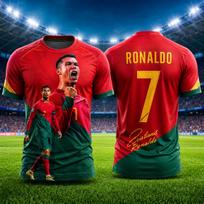 2026 New Ronaldo No.7 Football Jersey Oversized Breathable Training Uniform Soccer Shirt Kids Adult Match Fan Sportswear Tee S red