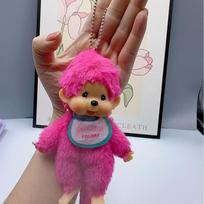 Monchhichi pliušinis raktų pakabukas su minkšta PP medvilne vaikams ir paaugliams, dovana žalia