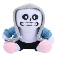 Sans pliušinis žaislas Undertale žaidimo atributika Skeletas kimštas lėlė su mėlynu gobtuvu rožiniais šlepetėmis Kolekcionuojama dovana gimtadieniui gerbėjams 19cm white
