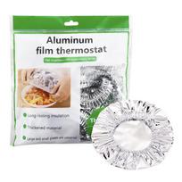 100 vnt. daugkartiniai aliuminio folijos dubenėlių dangteliai, elastingi, termiškai izoliuoti maisto laikymo maišeliai, lėkštės plėvelė 2bagsx50pcs/bag gray