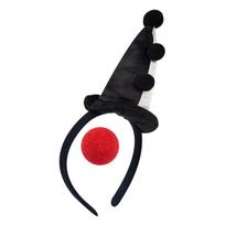 Clown Headband and Nose Set Funny Costume Accessories Performances Cosplay Headwear For Halloween And Party Fun E